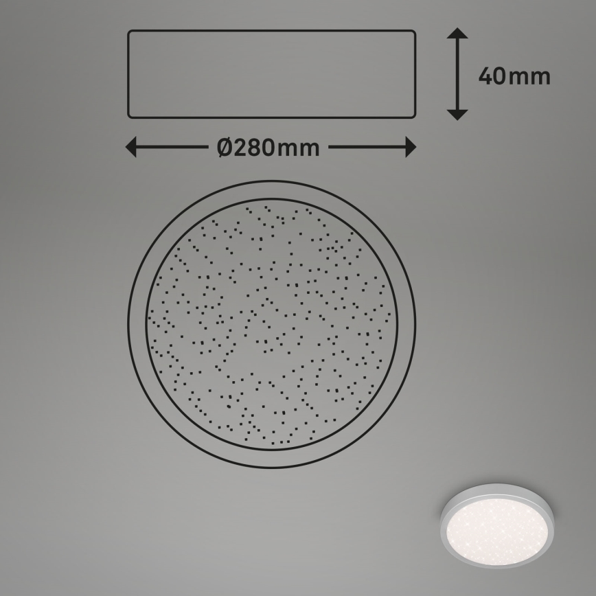Brilo 3649-014 - LED plafonjera za kupatilo RUNA LED/18,5W/230V IP44 srebrno