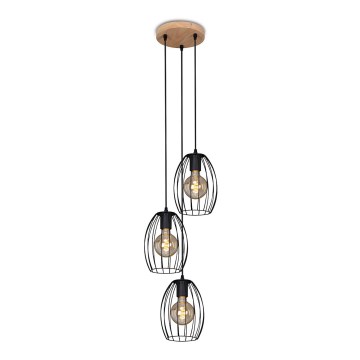 Brilo 4040-035 - Luster na sajli WAKTU VINTAGE 3xE27/60W/230V fikus elastika