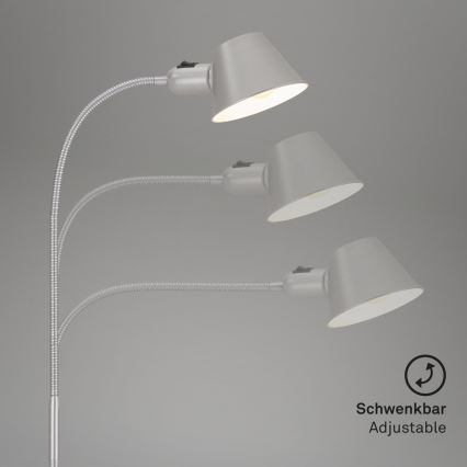 Brilo - Fleksibilna stojeća lampa 1xE27/10W/230V srebrno