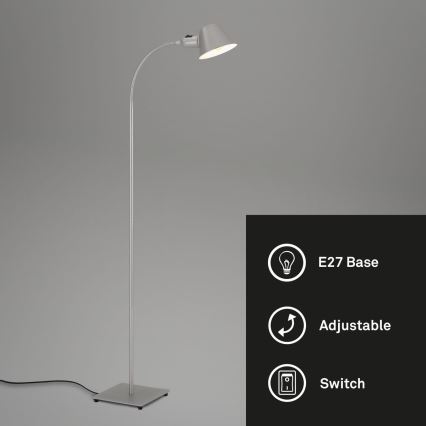 Brilo - Fleksibilna stojeća lampa 1xE27/10W/230V srebrno