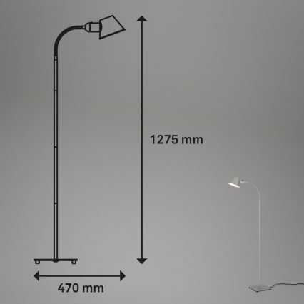 Brilo - Fleksibilna stojeća lampa 1xE27/10W/230V srebrno