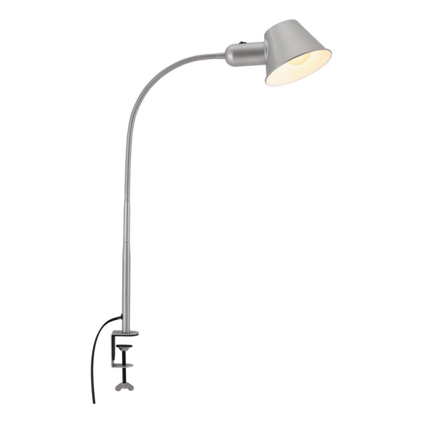 Brilo - Fleksibilna stona lampa sa štipaljkom 1xE27/10W/230V srebrno