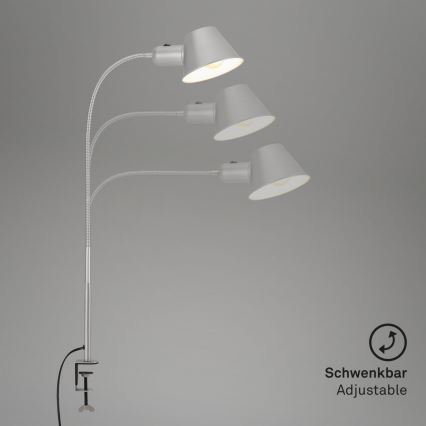 Brilo - Fleksibilna stona lampa sa štipaljkom 1xE27/10W/230V srebrno