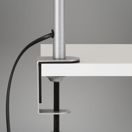 Brilo - Fleksibilna stona lampa sa štipaljkom 1xE27/10W/230V srebrno