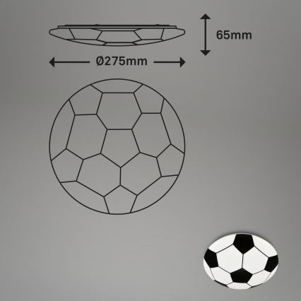 Brilo - LED Dečija plafonjera FOTBALL LED/12W/230V