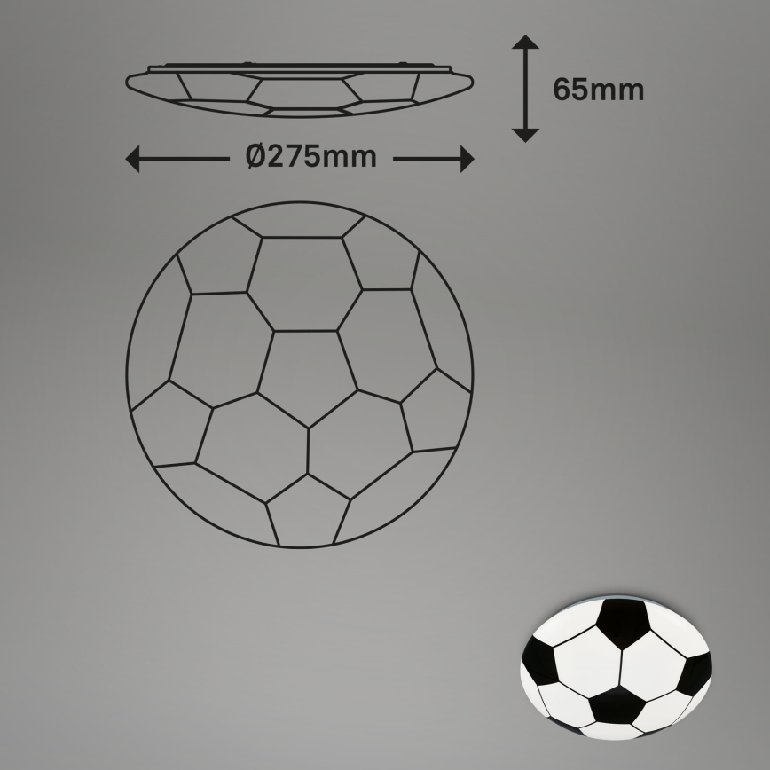Brilo - LED Dečija plafonjera FOTBALL LED/12W/230V