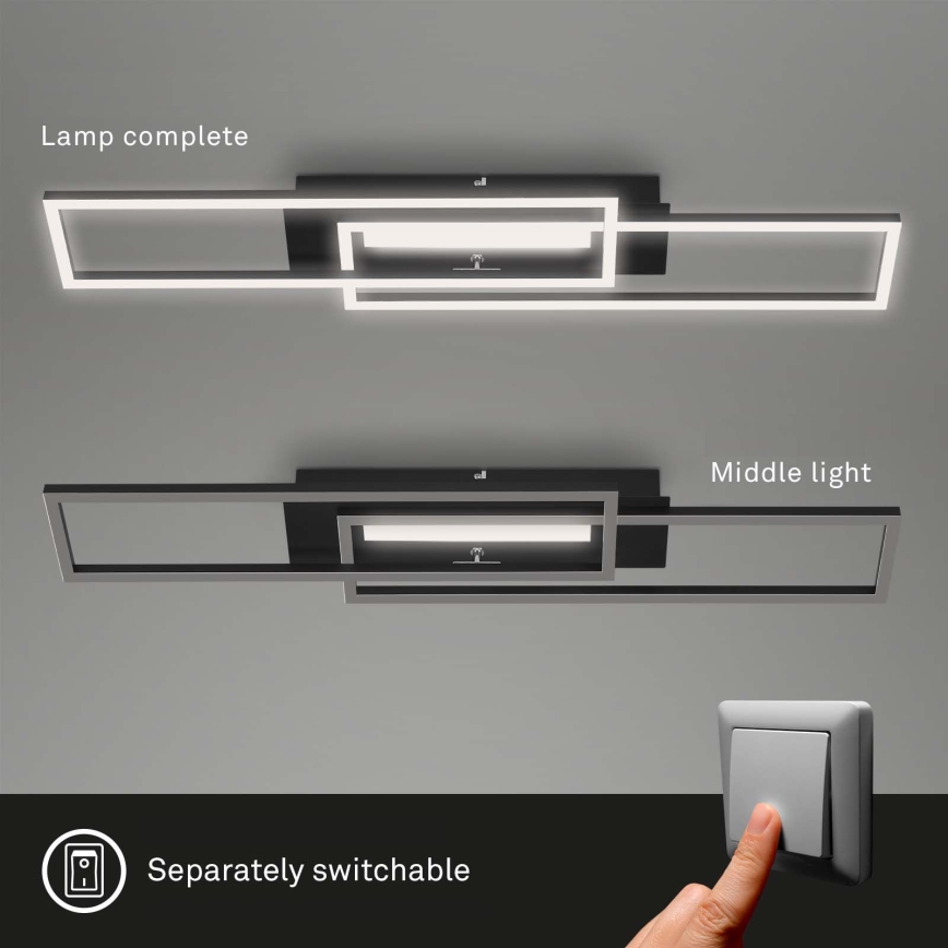 Brilo - LED Nadgradni luster FRAME 2xLED/20W/230V crno