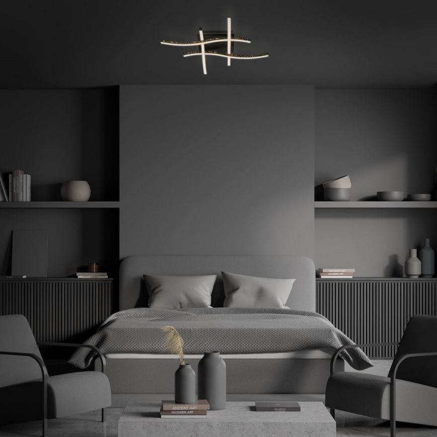 Brilo - LED Nadgradni luster REY 4xLED/6W/230V crno