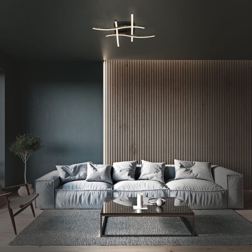 Brilo - LED Nadgradni luster REY 4xLED/6W/230V crno
