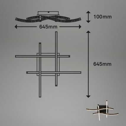 Brilo - LED Nadgradni luster REY 4xLED/6W/230V crno