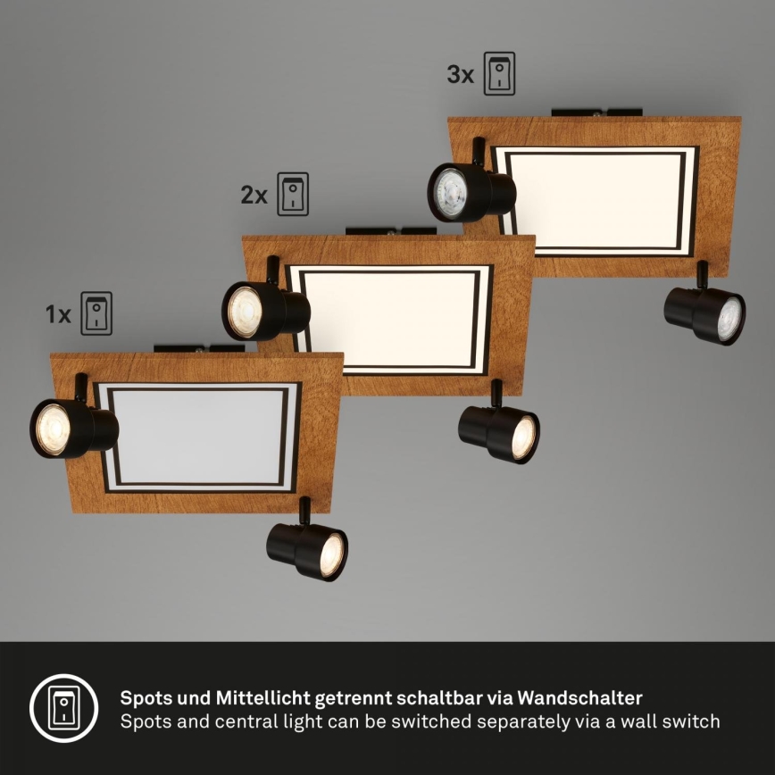 Brilo - LED Plafonjera LED/12W/230V + 2xGU10/9W 3000K