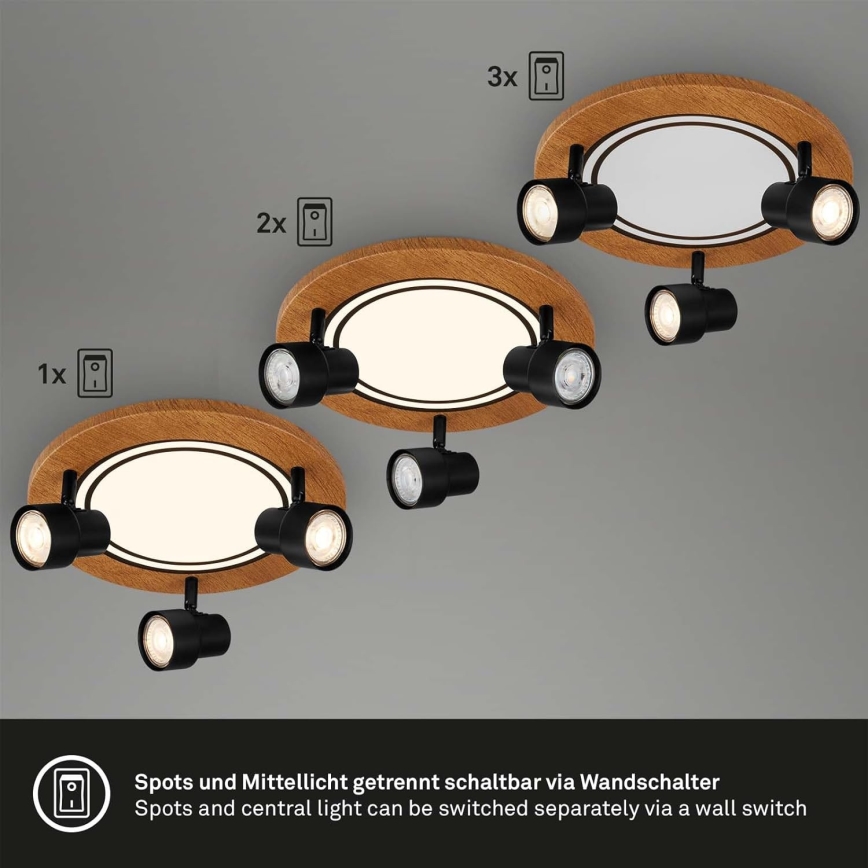 Brilo - LED Plafonjera LED/12W/230V + 3xGU10/9W 3000K