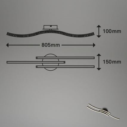Brilo - LED Plafonjera LED/19W/230V 3000K crno