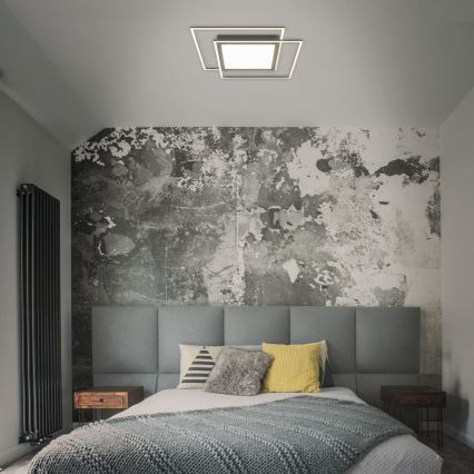 Brilo - LED plafonsko svetlo 2xLED/16W/230V + LED/19W 51,5x51,5 cm crno