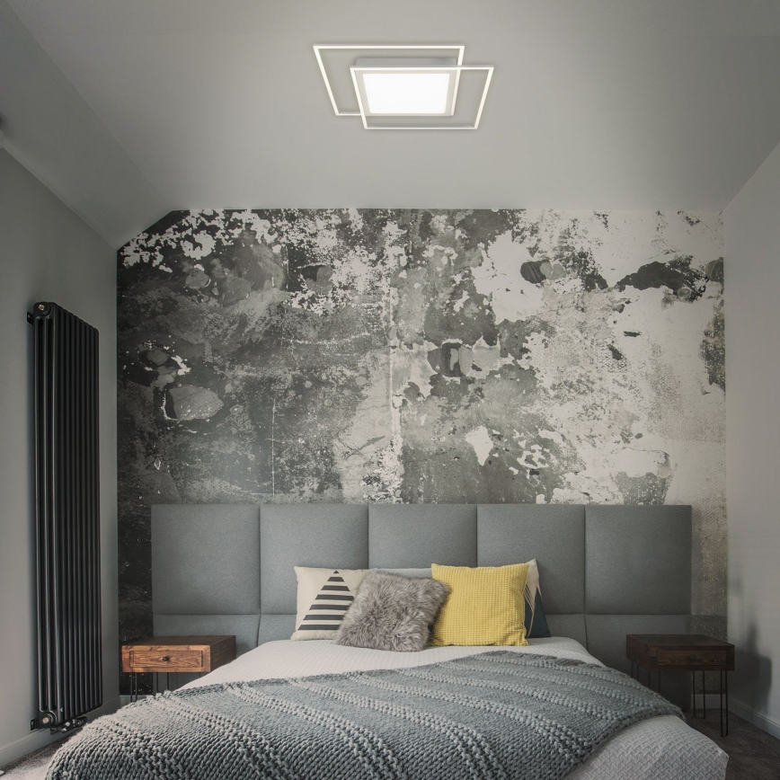 Brilo - LED plafonsko svetlo 2xLED/16W/230V + LED/19W 51,5x51,5 cm mat hrom