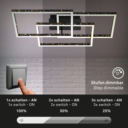 Brilo - LED Prigušiva plafonjera FRAME LED/57W/230V 3000K crno