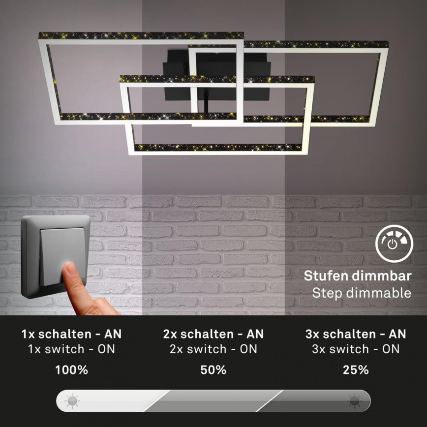 Brilo - LED Prigušiva plafonjera FRAME LED/57W/230V 3000K crno