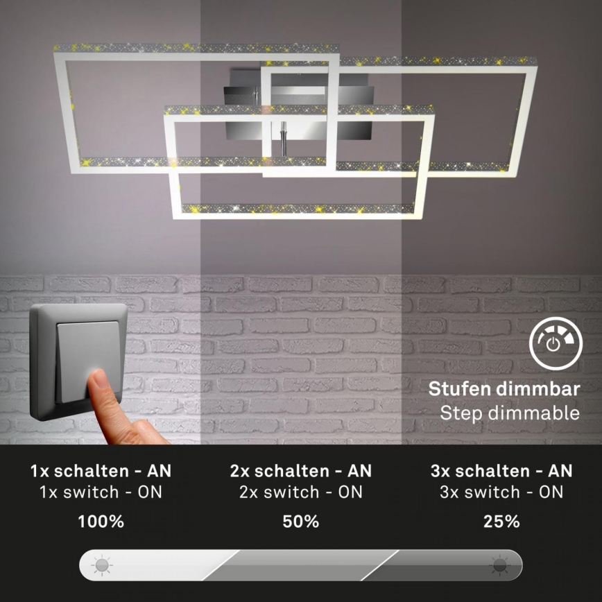 Brilo - LED Prigušiva plafonjera FRAME LED/57W/230V 3000K mat krom