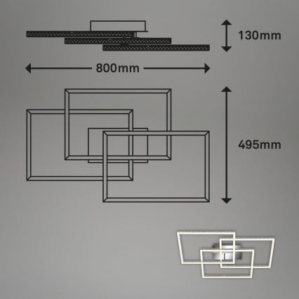 Brilo - LED Prigušiva plafonjera FRAME LED/57W/230V 3000K mat krom