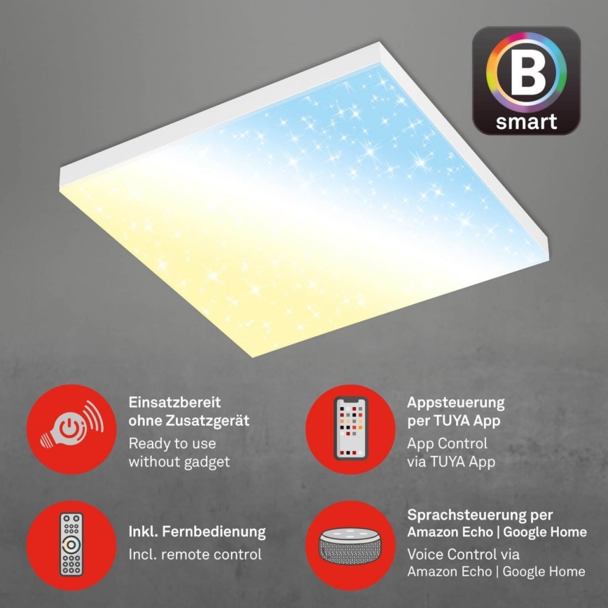 Brilo - LED Prigušiva plafonjera FRAMELESS LED/24W/230V 3000-6500K Wi-Fi Tuya + Daljinski upravljač