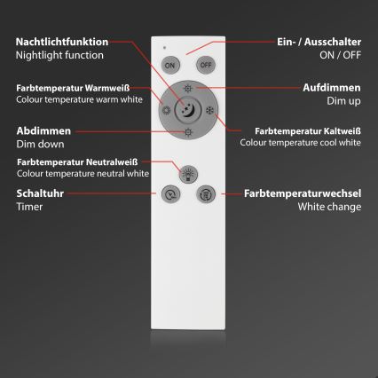 Brilo - LED Prigušiva plafonjera PIATTO LED/24W/230V 3000-6500K 100x25 cm + Daljinski upravljač