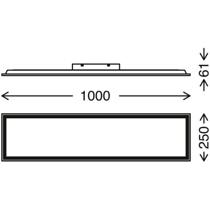 Brilo - LED Prigušiva plafonjera PIATTO LED/24W/230V 3000-6500K 100x25 cm + Daljinski upravljač