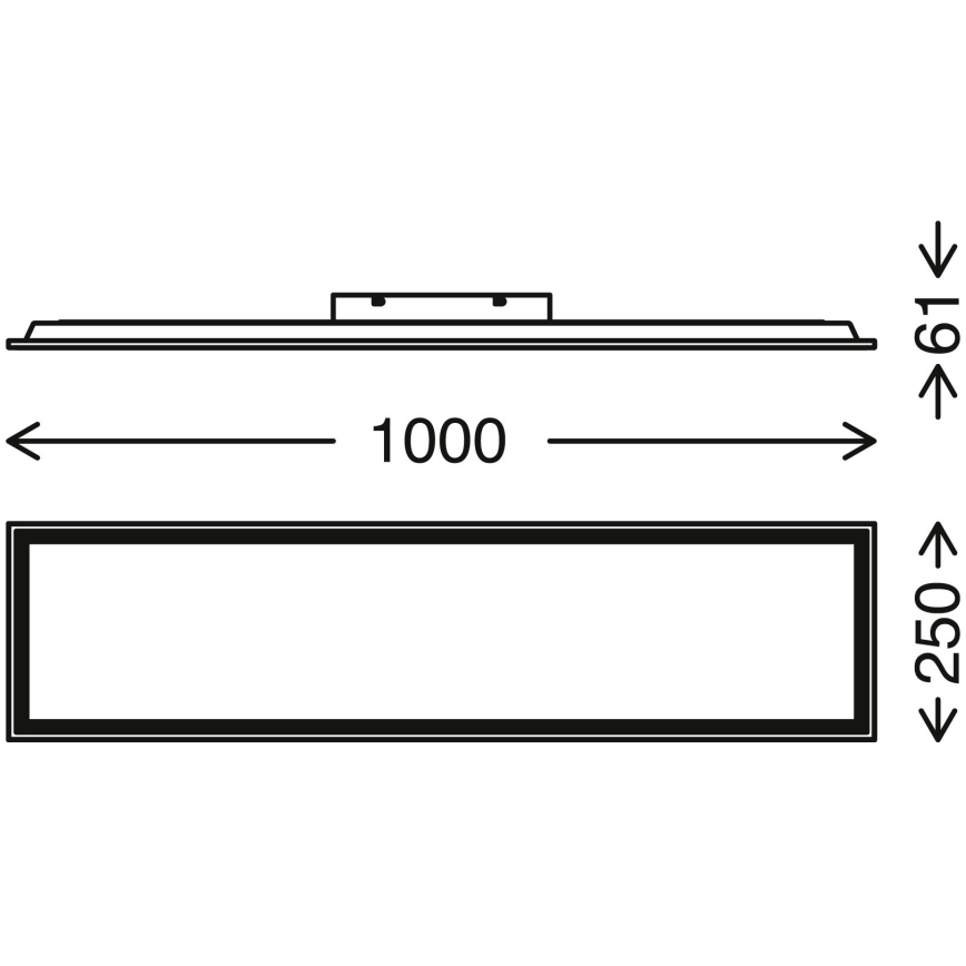 Brilo - LED Prigušiva plafonjera PIATTO LED/24W/230V 3000-6500K 100x25 cm + Daljinski upravljač