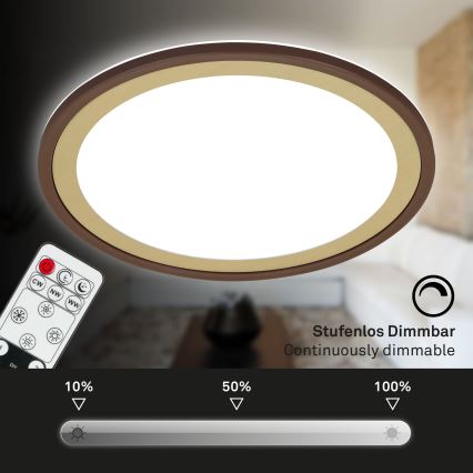 Brilo - LED Prigušiva plafonjera SLIM LED/22W/230V 2700-6500K + Daljinski upravljač