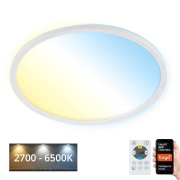 Brilo - LED Prigušiva plafonjera SLIM LED/22W/230V 2700-6500K Wi-Fi Tuya + Daljinski upravljač