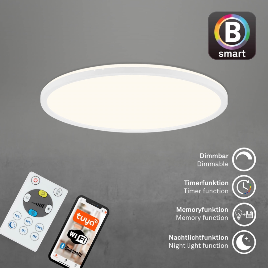 Brilo - LED Prigušiva plafonjera SLIM LED/22W/230V 2700-6500K Wi-Fi Tuya + Daljinski upravljač