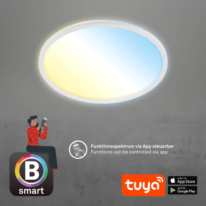 Brilo - LED Prigušiva plafonjera SLIM LED/22W/230V 2700-6500K Wi-Fi Tuya + Daljinski upravljač