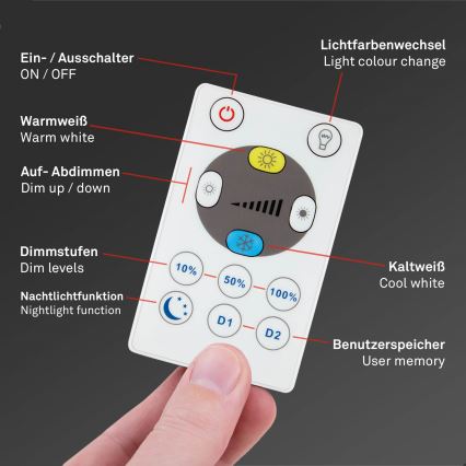Brilo - LED Prigušiva plafonjera SLIM LED/22W/230V 2700-6500K Wi-Fi Tuya + Daljinski upravljač