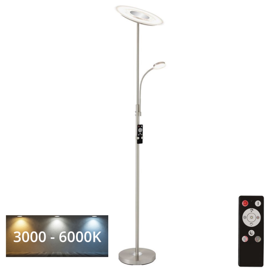Brilo - LED Prigušiva podna lampa LED/29,5W/230V + LED/3,5W 3000-6000K + Daljinski upravljač