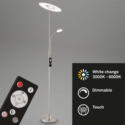 Brilo - LED Prigušiva podna lampa LED/29,5W/230V + LED/3,5W 3000-6000K + Daljinski upravljač