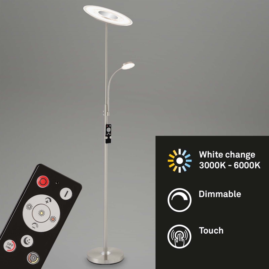Brilo - LED Prigušiva podna lampa LED/29,5W/230V + LED/3,5W 3000-6000K + Daljinski upravljač