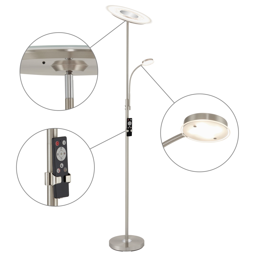 Brilo - LED Prigušiva podna lampa LED/29,5W/230V + LED/3,5W 3000-6000K + Daljinski upravljač