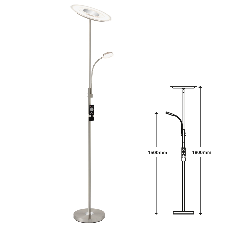 Brilo - LED Prigušiva podna lampa LED/29,5W/230V + LED/3,5W 3000-6000K + Daljinski upravljač