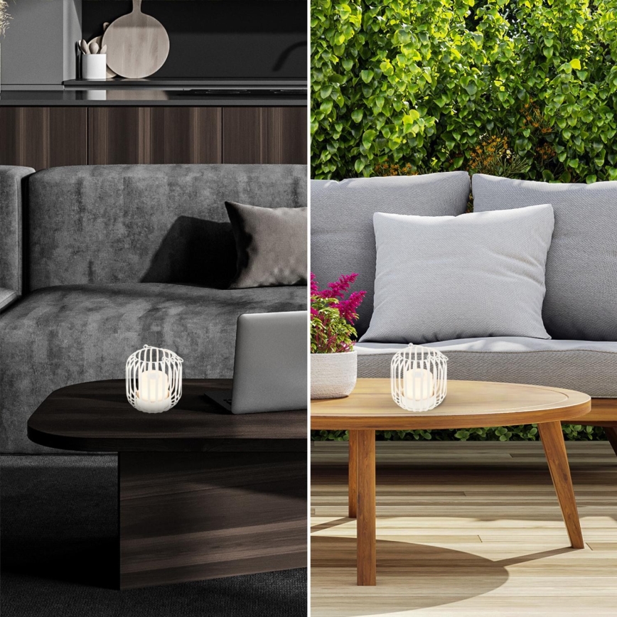 Brilo - LED Prigušiva punjiva vanjska stona lampa LED/2W/5V IP44 bela
