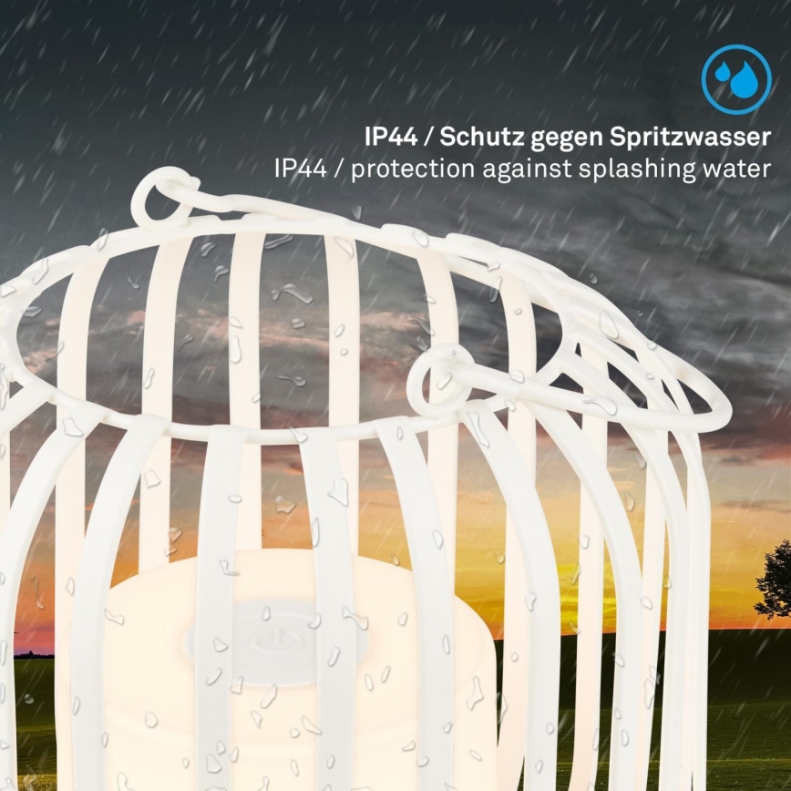 Brilo - LED Prigušiva punjiva vanjska stona lampa LED/2W/5V IP44 bela