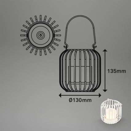 Brilo - LED Prigušiva punjiva vanjska stona lampa LED/2W/5V IP44 bela