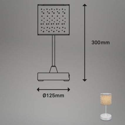 Brilo - LED Prigušiva punjiva vanjska stona lampa LOLE LED/3W/5V IP44 srebrno/bež
