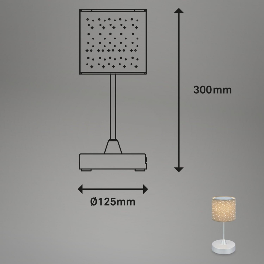 Brilo - LED Prigušiva punjiva vanjska stona lampa LOLE LED/3W/5V IP44 srebrno/bež