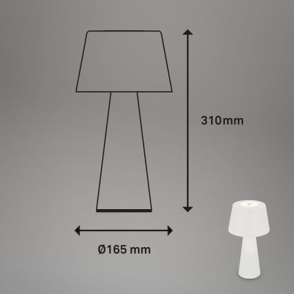 Brilo - LED Prigušiva punjiva vanjska stona lampa LED/3,5W/5V IP44 bela