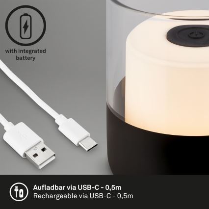 Brilo - LED prigušiva spoljna punjiva stona lampa LILET LED/2W/5V IP44