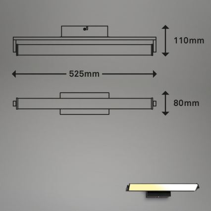 Brilo - LED Prigušiva zidna lampa LED/18W/230V 2700-4000K crno