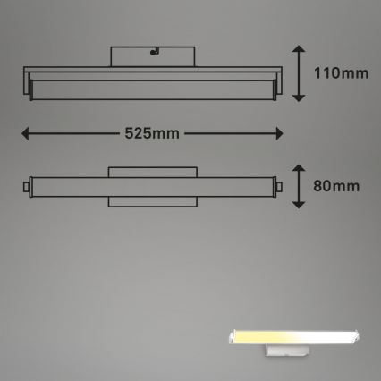 Brilo - LED Prigušiva zidna lampa LED/18W/230V 2700-4000K srebrno