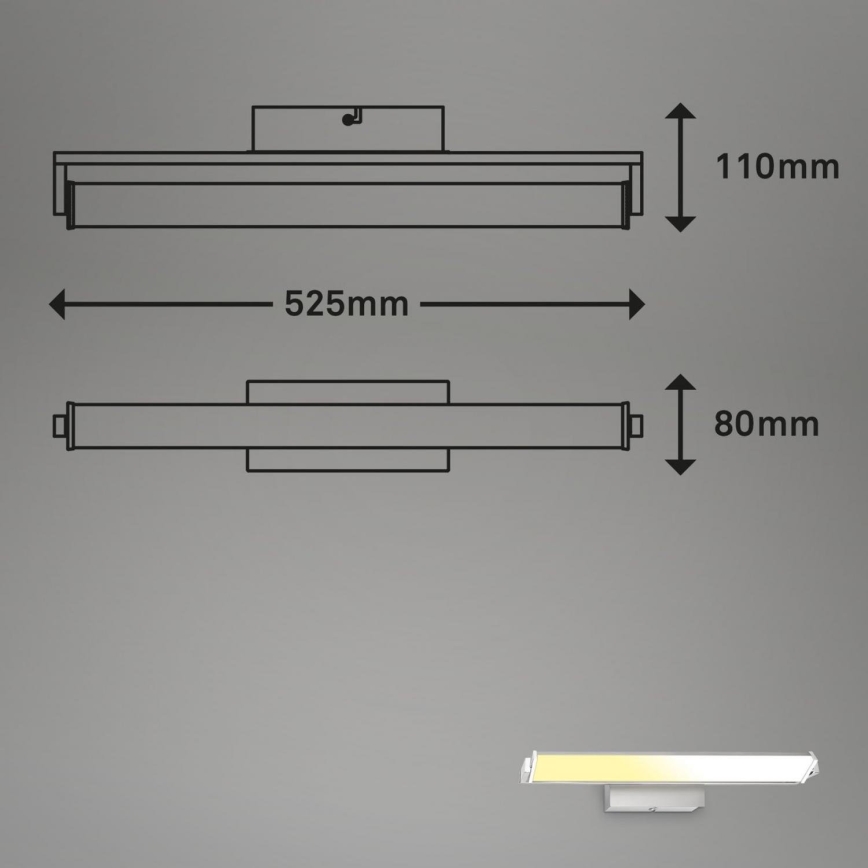 Brilo - LED Prigušiva zidna lampa LED/18W/230V 2700-4000K srebrno