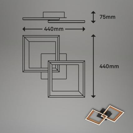 Brilo - LED Prigušivi nadgradni luster FRAME 2xLED/11W/230V
