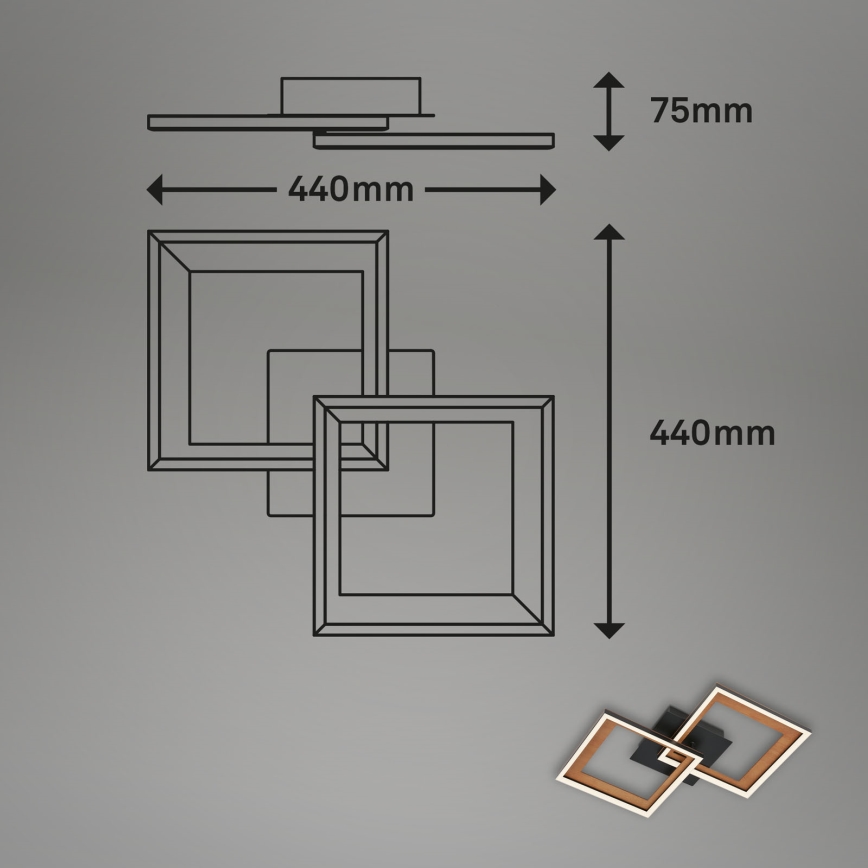 Brilo - LED Prigušivi nadgradni luster FRAME 2xLED/11W/230V