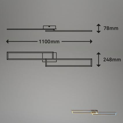 Brilo - LED Prigušivi nadgradni luster FRAME 2xLED/20W/230V 2700-5000K + Daljinski upravljač